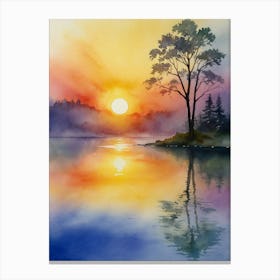 Sunset By The Lake 6 Canvas Print