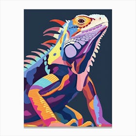 Fiji Crested Iguana Abstract Modern Illustration 2 Canvas Print
