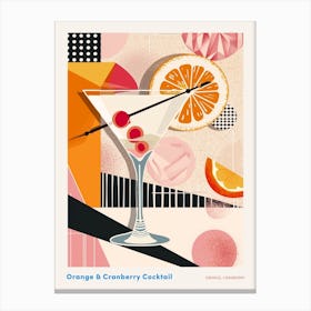 Art Deco Fruity Orange & Cranberry Cocktail 3 Poster Canvas Print