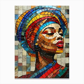 African Woman Stained Glass 2 Canvas Print