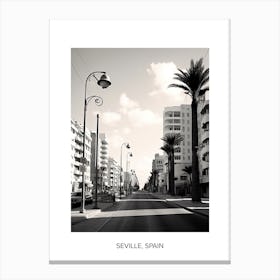 Poster Of Tel Aviv, Israel, Photography In Black And White 3 Canvas Print