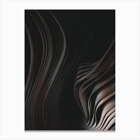 Abstract Black And White Wavy Lines Canvas Print