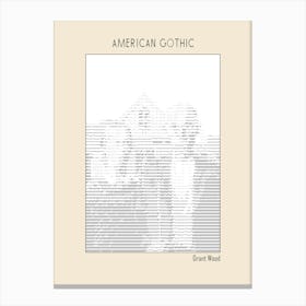 Ascii Art Minimalist – American Gothic – Grant Wood – Classic Painting Canvas Print