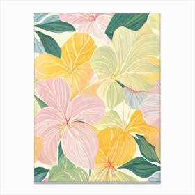 Anthurium Pastel Floral 3 Flower Canvas Print