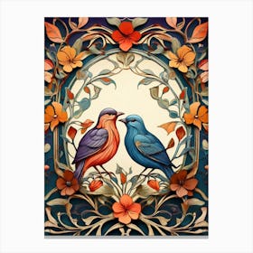 Default Stylized Colorful Design Of Birds In Art Nouveau Style 1 (2) Canvas Print