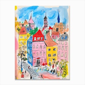 Copenhagen, Dreamy Storybook Illustration 2 Canvas Print