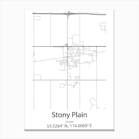 Stony Plain,Canada Minimalist Map Canvas Print