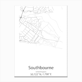 Southbourne,United Kingdom Minimalist Map Toile