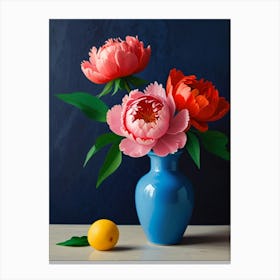 Peonies In A Vase 5 Canvas Print