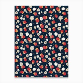 Flowers Pattern Floral Antique Floral Nature Flower Graphic Canvas Print