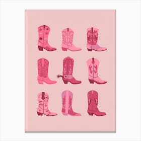 Pink Cowboy Boots 2 Canvas Print