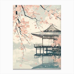 Kyoto Japan 9 Retro Illustration Canvas Print