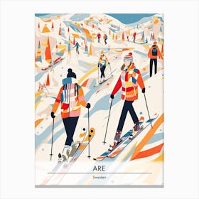 Are, Sweden, Ski Resort Poster Illustration 0 Canvas Print