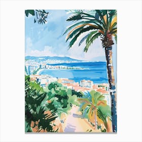 Travel Poster Happy Places Malaga 3 Canvas Print