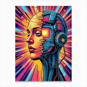 Psychedelic Head Illustration Canvas Print