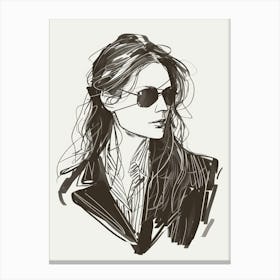 Portrait Of A Woman With Sunglasses 4 Canvas Print