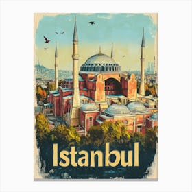 Aihrgdesign A Vintage Travel Poster Of Istanbul Canvas Print