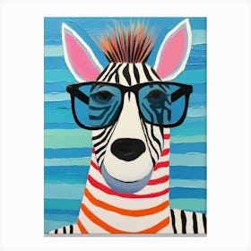 Little Zebra 3 Wearing Sunglasses Canvas Print