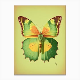 Brimstone Butterfly Retro Illustration 1 Canvas Print