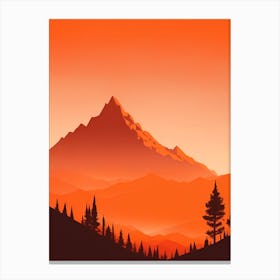 Misty Mountains Vertical Composition In Orange Tone 203 Canvas Print