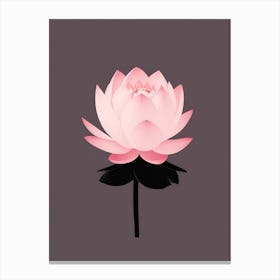 A Pink Lotus In Minimalist Style Vertical Composition 11 Canvas Print