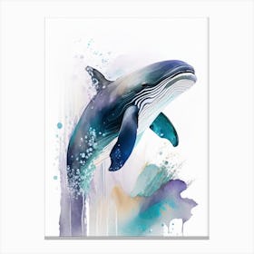 Short Finned Pilot Whale Storybook Watercolour  (3) Canvas Print