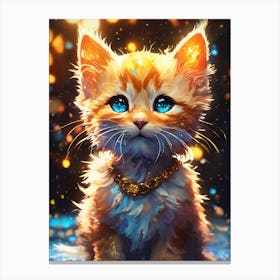 Cute Kitten With Blue Eyes Canvas Print