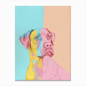 Block Colour Dog Line Canvas Print