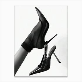 High Heels Black And White Luxury Fashion Vintage Photography Canvas Print