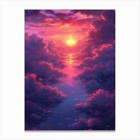 Sunset Over The Ocean 5 Canvas Print