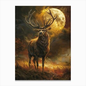 Deer In The Moonlight 6 Canvas Print