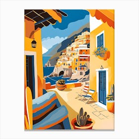 Summer In Positano Painting (4) Canvas Print
