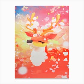 Deer Manga Rainbow Canvas Print