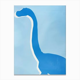 Blue Tones Dinosaur Portrait Silhouette Canvas Print
