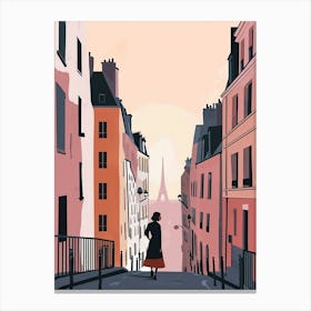 Paris Street Scene, Minimalism Canvas Print