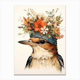 Bird With A Flower Crown Robin 2 Canvas Print