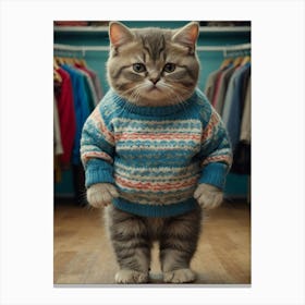 Cat In Sweater 1 Canvas Print