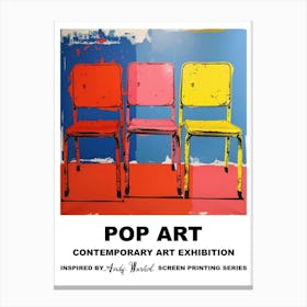 Chairs Pop Art 4 Canvas Print