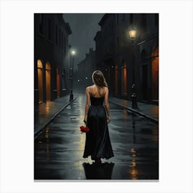 Woman Walking Down The Street 5 Canvas Print