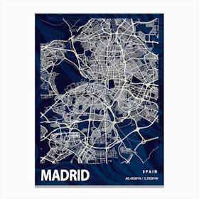 Madrid Crocus Marble Map Canvas Print