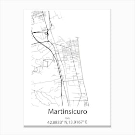 Martinsicuro,Italy Minimalist Map Canvas Print