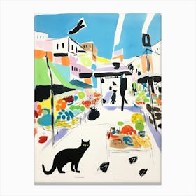The Food Market In Brooklyn 3 Illustration Canvas Print