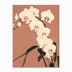 Orchids Flower Big Bold Illustration 2 Canvas Print