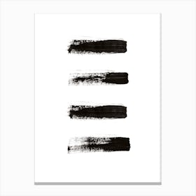 Four Minimal Black Abstract Canvas Print