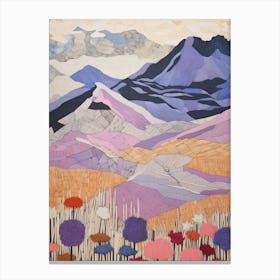 Aonach Mor Scotland Colourful Mountain Illustration Canvas Print