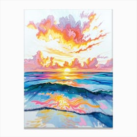 Sunset On The Beach 12 Canvas Print