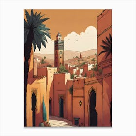 Moroccan City vintage style Canvas Print