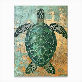 Ornamental Sea Turtle Wallpaper Style 7 Canvas Print