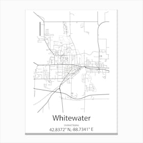 Whitewater,United States Minimalist Map Lienzo