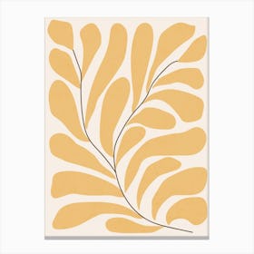 Tropical Leaves Yellow Canvas Print